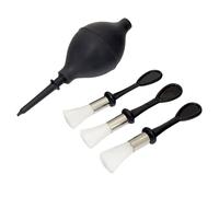 Rubber Dust Blower Air Duster Plus 3pc Mini Soft Bristle Cleaning Brushes | Ideal for Cleaning Camera Lenses, PC's, Laptops and Electronic Equipment