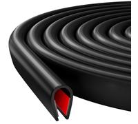 Rubber Edge Trim, 2MM x 4M Flexible Self Adhesive Rubber Strip, EDPM, U Shaped Edge Protection for Sheet Metal, Door Trim, Car Door, Glass Panels (Black)