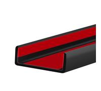 Rubber Edge Trim, 63 mm(2-1/2") Wide U Channel Edge Trim, Big Size U Shaped Trim, Self Adhesive Edge Banding for Plywood, Woods, Doors, Shelf, Cabinet, Countertop, Length 6 m(20Ft), Black