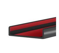 Rubber Edge Trim, U Shaped Self-Adhesive Flexible Edge Protector for Shelves, Door Weather Stripping, EPDM Material, Size 64mm, Fit 62-65mm Thick Edge, Black
