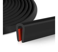 Rubber Edging Self-adhesive U-shape Trim Rubber Sealing Strip Edge Protector for Car Door Trim (Black, 1.6mm×6m)