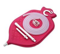 Rubber Enema Bag Kit 2 Quart - Open Top Reusable Colon Cleansing Bag with Superior Grade Silicone Hose & 10 Colon Tips for Detox and Constipation Relief (12 Fg)