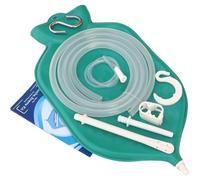 Rubber Enema Bag Kit 2 Quarts Open Top - (Green) Reusable Enema Bag with Platinum Cured Silicone Hose & Colon Tips for Colon Cleansing, Detox, Constipation Relief & Personal Hygiene