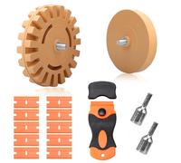Rubber Eraser Wheel, 2 Pcs Car Sticker Remover Kit, Decal and Adhesive Remover Tool with Adaptors for Using with Cordless Screwdriver to Remove Foil, Vinyl, Glue, Sticker, Adhesive on Window Cars