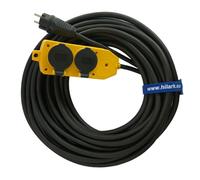 Rubber extension cable H07RN-F 3G2.5mm² multi-socket yellow 1-50m
