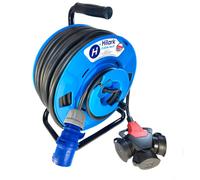 Rubber Extension Cord CEE H05RR-F 3G2.5mm2 on Reverse Cable Drum with 30-50m