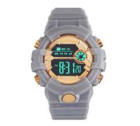 Rubber Fashion Men's Wrist Date Stopwatch Sport Boy Watch LCD Digital Men's Watch Digital Compasses (Grey, One Size)