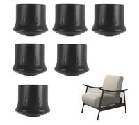 Rubber Feet Ferrule Caps Stoppers, 6-Pack Rubber Feets for Garden Furniture 25mm Chair Leg Floor Protectors for Step Ladders, Chairs, Crutches, Non-Slip Protective Chair Leg Cap for Tubular Leg(Black)