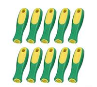 Rubber File Handle Grips 10 Pack, Ergonomic Tool Handles for Metal Files, Wood Rasps, Chainsaw Files, 110mm, Round/Rectangular Hole
