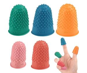 Rubber Finger Protectors - Anti-Static Reusable Finger Protectors - Pack of 5 Finger Protectors for Crafts, Papers, Embroidery, Counting, Sculpting, Office, Home