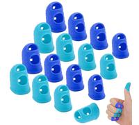 Rubber Finger Thimbles for Hand Sewing - 16Pcs 4 Sizes Silicone Finger Protectors - Fingers Tips for Money Counting, Paper Sewing, Knitting, Guitar Playing - Ideal for Cashiers, DIY Enthusiasts