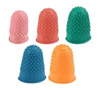 Rubber Fingers - Anti-Static Non-Slip Protectors - 5-Piece Different Color Finger Thimbles - for Crafts Paperwork Embroidery Counting Quilting Sewing Carving Office Home