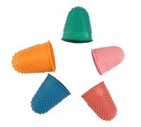 Rubber Fingers Tips | Rubber Non-Slip Protectors | 5-Piece Different Color Finger Thimbles,for Office Home Cutting Embroidery Sewing Quilting Crafts Carving Counting