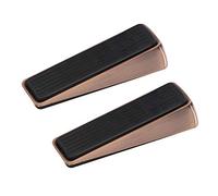 Rubber Floor Door Stop Wedges,Anti Slip Door Stopper for Wooden Floor,Tiles,Carpet,Doorstop for Gap Under The Door,Heavy Duty,Non-Scratch-Red Copper-2 Pack