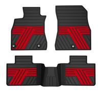 Rubber Floor Mats for Nissan Sentra 2026, All Weather Durable Floor Liners, Front & 2nd Row, Black & Red