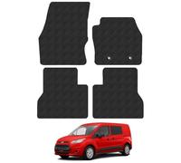 Rubber Floor Mats for the Ford Transit Connect (2013-2016) [Only suitable for long wheelbase DCIV] - Custom Van Accessory Tailored fit Heavy-Duty, Waterproof & Anti-Slip Work Mats with Clips