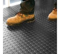 Rubber Floor Mats Roll Coin Pattern, Garage Floor Roll Non-slip Flooring Mat 2ft 3ft 4ft 5ft 6ft Width, Industry Home Gym Parking Mats Door Mats(Gray,0.9 x 2.2m/3 x 7.2ft)