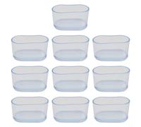 Rubber Furniture Feet Ferrule Cap Stoppers, Chair Leg Cap, Oval Covers Furniture Table Feet Floor Protectors, Pack Of 10(Transparent 16x34mm)