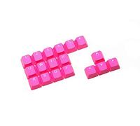 Rubber Gaming Backlit 18 Keycaps Set by Tai-Hao - For Cherry MX/Gateron Switch Mechanical Keyboards including Keycap Puller (Neon Pink)