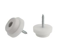 Rubber Glide Non-Slip Furniture Table Chair feet Floor Protector Rubber Stopper Black or White Size- 24mm Dia. x 6 Pieces - White