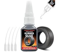 Rubber Glue - Extra Strong Waterproof Black Neoprene Contact Adhesive 30g with 4 Precision Applicator Tips - Fast Dry Flexible Bond for Tyre Sidewall Puncture Repair,Shoe Sole,Rubber Goods