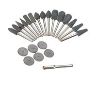 Rubber Grinding Discs 22-Pc Kit for Rotary Tools - for Precision Deburring, Polishing on Metal, Glass, Stone; Compatible with for DREMEL Series