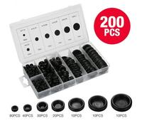 Rubber Grommet Set Blanking Open Closed Assorted Sizes Diy Car Wire Seal 200Pcs