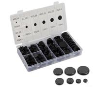 Rubber Grommets, 200PCS Assorted Size Black Blanking Wire