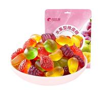 Rubber gummies，Sour and sweet fruit flavored gummies, mixed with 4 flavors, Q-pop gummies, Chinese fruit candies, Chinese snacks, soft and hard candies, Chinese sweet (1bag)