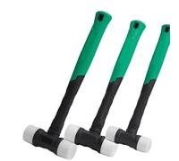 Rubber Hammer for Tiling and Floor Leveling - Non-Elastic High-Carbon Steel Head Having Nylon Reinforcement 32 Over 35/38mm Sizes Green/Black/White - Heavy-Duty Installation Device(38MM)