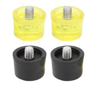 Rubber Hammer Replacement, 2Pcs Yellow 2Pcs Black Striking Head Rubber Mallet Replacement Mallet Hammer Accessories for Jewelry DIY Craft Tools Leather Craft (35mm/1.38in)