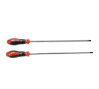 Rubber Handle 12 Inch Magnetic Screwdriver, Perfect for Working in Difficult Access Areas (2pcs set)