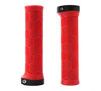 Rubber Handlebar Grips for 22.2mm Mountain & Folding | Shock-absorbing silicone, non-slip wing texture, ergonomic fit for wet rides, lightweight 100g pair