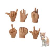 Rubber Hands for Cats, Plastic Hands for Cats, Hands for Cats, Mini Hands for Cats, Tiny Hands for Cats, Tiny Hands for Fingers, Little Hands for Cats, Mini Human Hands for Cats,Small Hands (Mix*6)