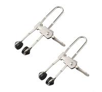 Rubber Head Lever Action Grid Clamps, 2-Pack Metal Ceiling Tile Mounting Clips for Drop Ceiling Installation, Spring Steel with Non-Marring Tips