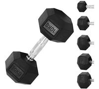 Rubber Hex Dumbbells, Exercise Weights Dumbbell, 5kg,10kg,15kg, 20kg, 25kg, Weights Sets Home Gym Fitness Hexagonal Dumbbells Kit Weight Lifting Exercise (Single & Set)