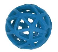 Rubber Hollow Dog Ball Bite Resistant Teeth Grinding Toy for Indoor Outdoor Play, Flexible Interactive Pet Toy for Chewing, Bell Insert for More Fun, Lightweight Portable Pet Chewing Ball (M)