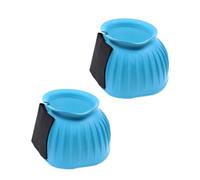 Rubber Horse Overreach Wraps Schooling Gear, Light blue XL | Ribbed Outer Shell, Secure Closure, Pair for Hoof Coverage During Riding