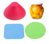 Rubber Jar Gripper Pads - Multi-Purpose Jar Opener Grippers, Bottle Lid Openers, 3 Anti-Slip Round Kitchen Coasters, Multifunctional Bottle Lid Opener for Elderly Children Women Weak Hands
