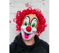 Rubber Johnnies Happy Smiling Clown Mask, Classic Vintage, Latex, Adult, Full Head, Clowns Resurrection, Halloween Masks
