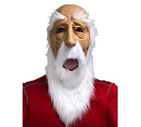 Rubber Johnnies , OLD MAN MASK, Wizard, White Beard, Old Git, Old Man MASK, Adult, One Size, Bald Man, Realistic Grandpa, Burning Man, Halloween MASKS, Creepy