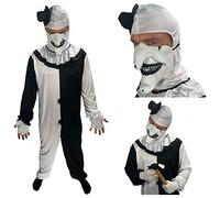 Rubber Johnnies Scary Mime Clown COSTUME, Adult One Size M/L, Art Circus Scare, Terrifying Halloween fancy Dress