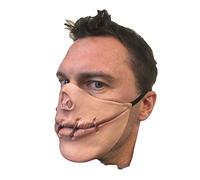 Rubber Johnnies Speak No Evil Stitched Mouth HALF Face MASK by Johnniesfx, Latex, Halloween, Horror