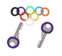 Rubber KEY CIRCLE CAPS Covers CHOOSE YOUR OWN COLOURS Keyring ID Marker Tags (Orange, 5)