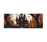 Rubber Keyboard pad 12x31.5in WHJDPP Gothic Happy Halloween Pattern Soft and Thick to Protect The Desktop for Office Computer Study