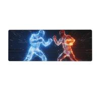 Rubber Keyboard pad 12x31.5in WHJDPP Ice and Fire Boxing Pattern Soft and Thick to Protect The Desktop for Office Computer Study