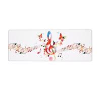 Rubber Keyboard pad 12x31.5in WHJDPP Music Butterfly Pattern Soft and Thick to Protect The Desktop for Office Computer Study
