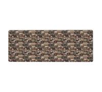 Rubber Keyboard pad 12x31.5in WHJDPP Rustic Lodge Bear Pattern Soft and Thick to Protect The Desktop for Office Computer Study