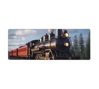 Rubber Keyboard pad 12x31.5in WHJDPP Steam Locomotive Train Pattern Soft and Thick to Protect The Desktop for Office Computer Study