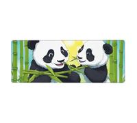 Rubber Keyboard pad 12x31.5in WHJDPP Two Happy Pandas Pattern Soft and Thick to Protect The Desktop for Office Computer Study